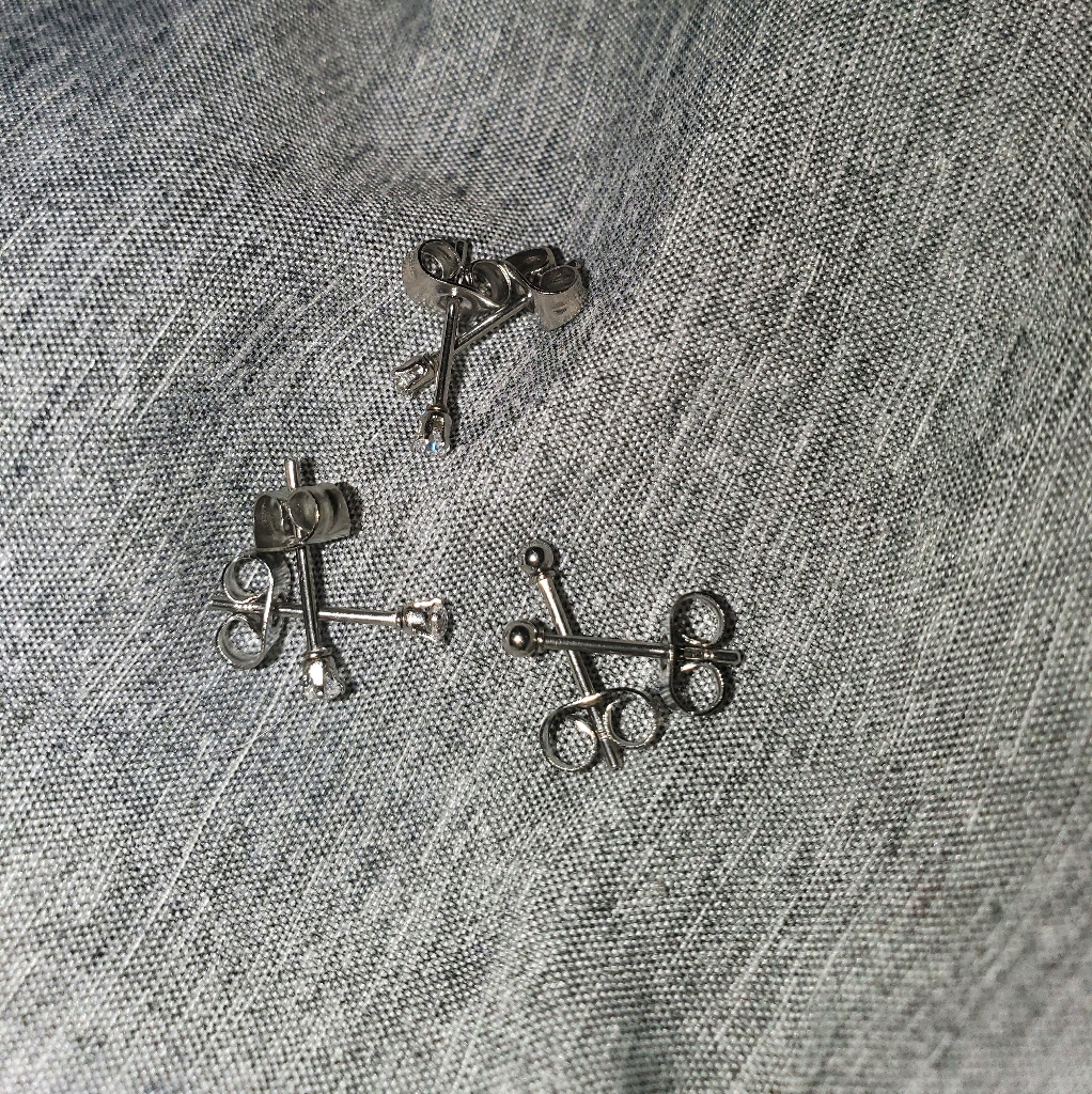 Surgical Steel Studs 3 Pairs